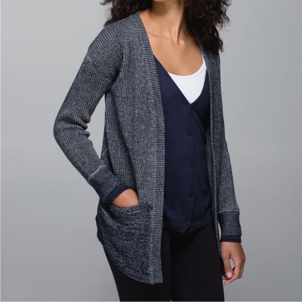 Lululemon Heathered Inkwell Vestigan Cardigan Sweater